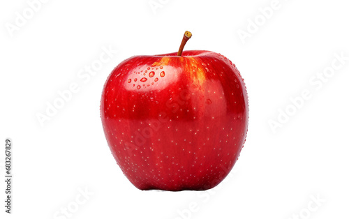 Red Apple Portrait Isolated on Transparent Background PNG.