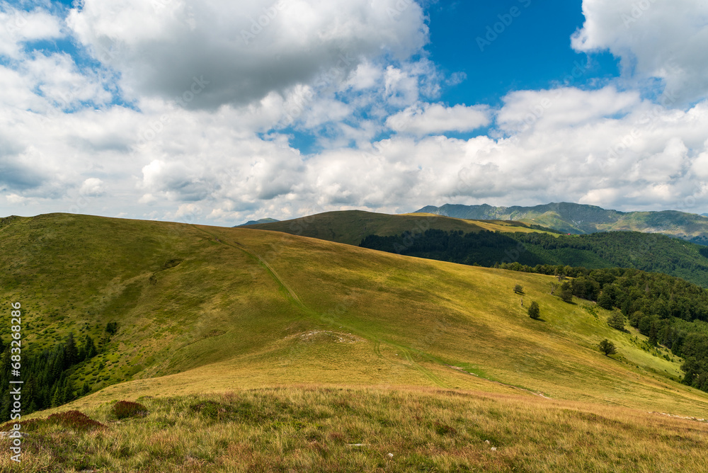 Beautiful Valcan mountains with highest Oslea mountain ridge in Romania