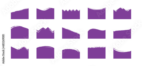 Separator header shape, template design bottom page website, divider header web banner, border curve, section frame isolated on white background. Modern vector illustration