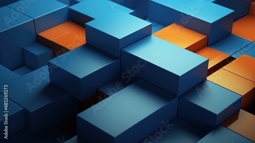 Abstract background with colourful geometric cubes.