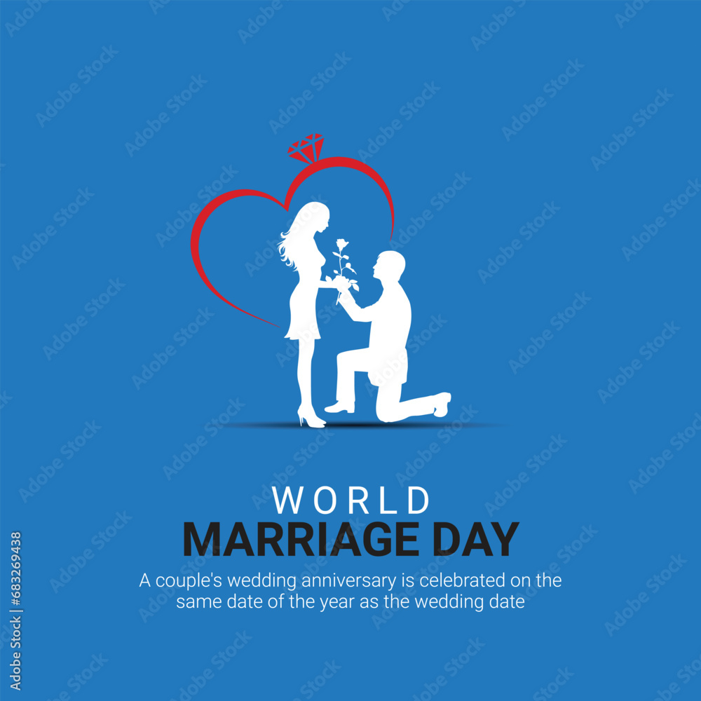 Happy World marriage day, wedding ring