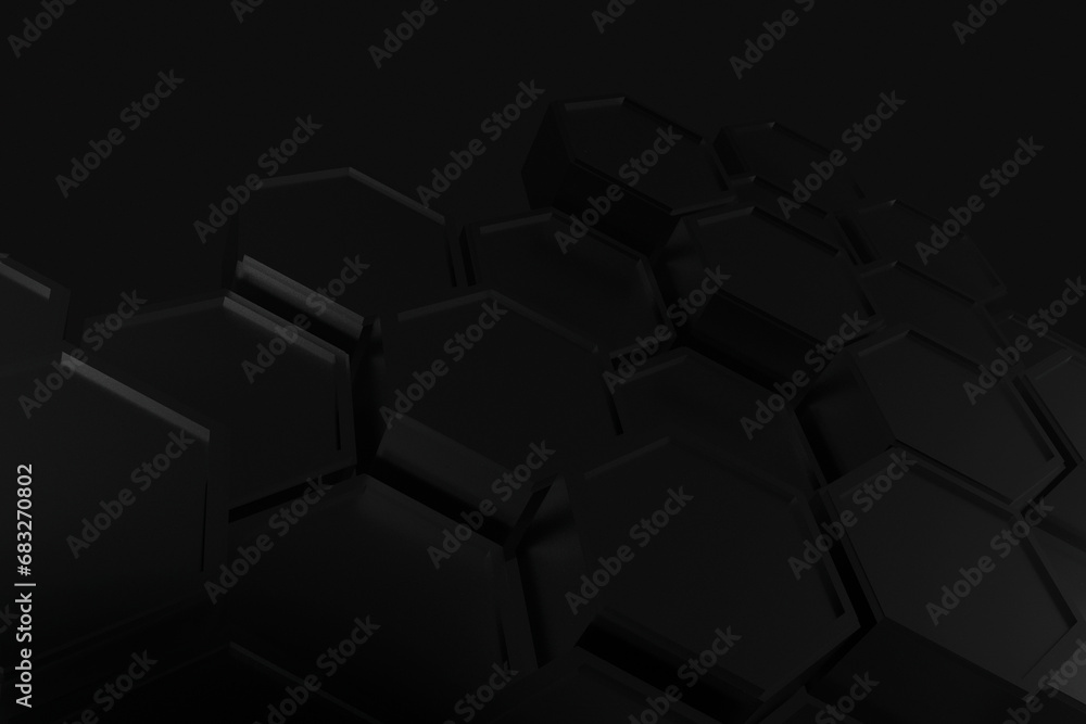 An intricate 3D honeycomb structure in black, showcasing a tech-inspired, geometric mosaic for a dynamic and modern digital wallpaper An intricate 3D honeycomb structure in black, showcasing a tech-inspired, geometric mosaic for a dynamic and modern digital wallpaper