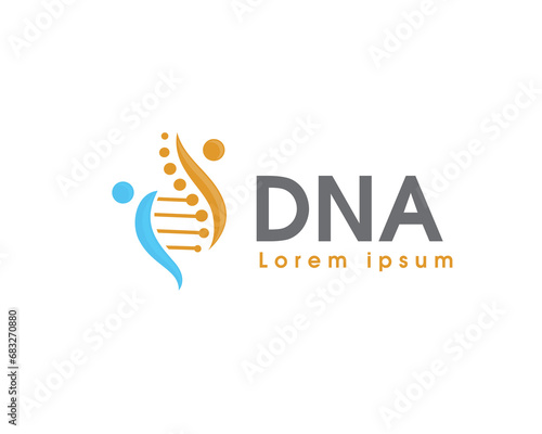two human couple genetic collaboration logo icon symbol design template illustration inspiration