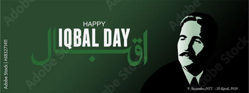 Vector illustration of Happy Iqbal Day