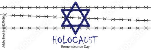 International Holocaust Remembrance Day vector. Star of David . January 27. Important day
