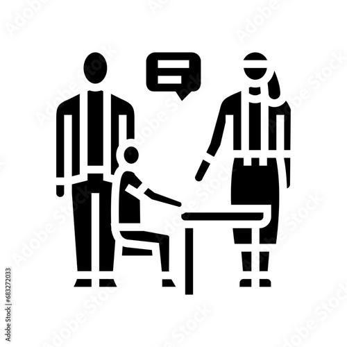 parent teacher meeting primary school glyph icon vector. parent teacher meeting primary school sign. isolated symbol illustration