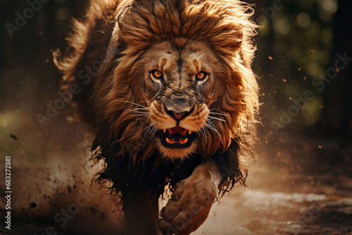 High speed Lion photography