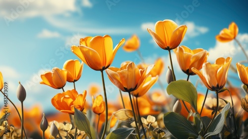 Panoramic Landscape Orange Beautiful Blooming  HD  Background Wallpaper  Desktop Wallpaper