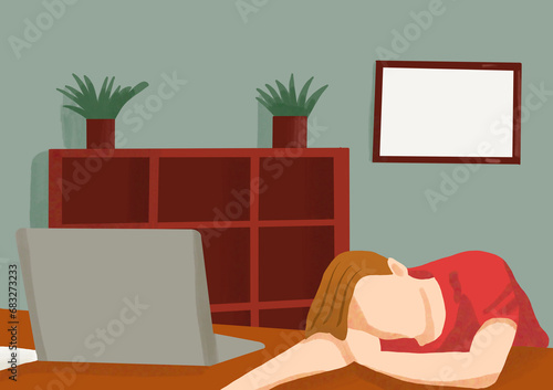 woman working on laptop