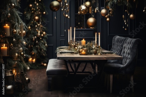 Wallpaper Mural Christmas or New Year restaurant interior Torontodigital.ca