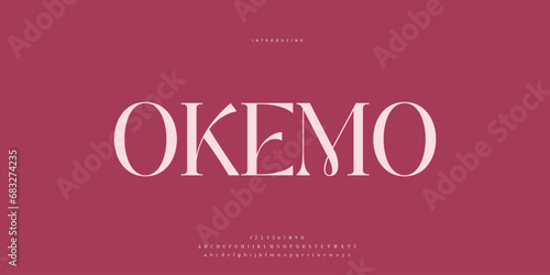 Elegant Font Uppercase Lowercase and Number. Classic Lettering Minimal Fashion Designs. Typography modern Serif fonts regular decorative vintage concept. vector illustration