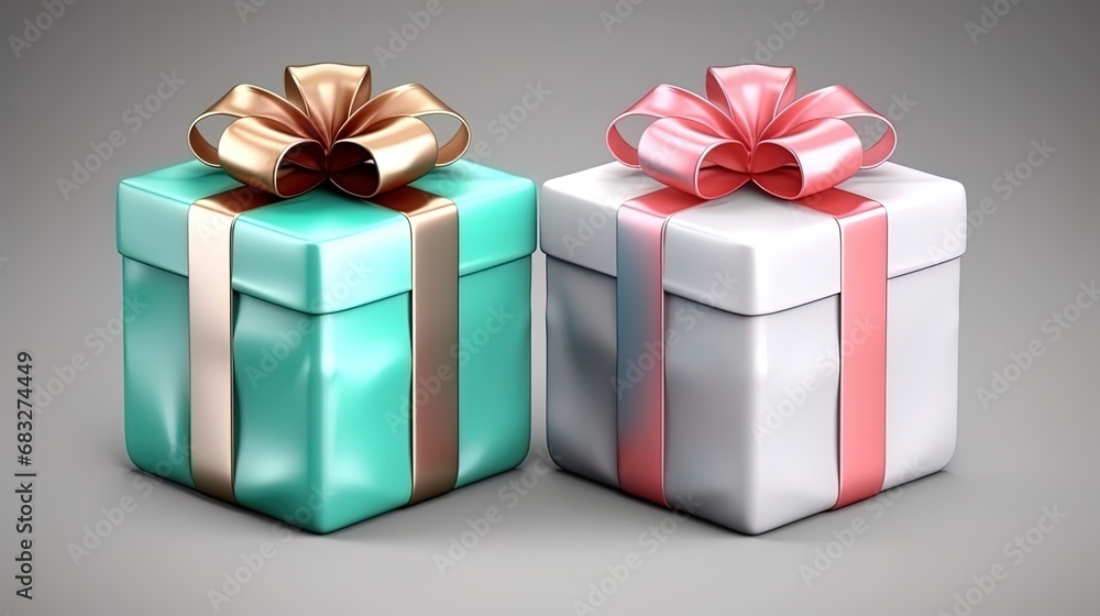Obraz premium Gift boxes illustration modern holiday surprise box Delight present.