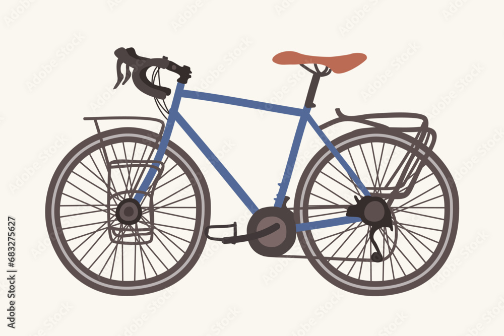 Bicycle. Vector isolated illustration. Urban eco friendly pedal transport.