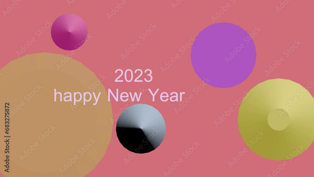 New Year 2023. Abstract design element. Moving circles. Background for text design. Seamless loop video. New Year 2023. Abstract design element. Moving circles. Background for text design. Seamless loop video.