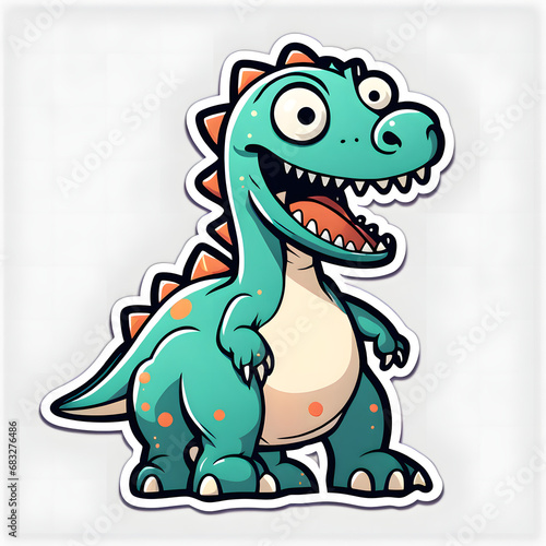 Green color dinosaur sticker © Knuckles
