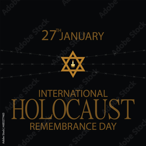 International Holocaust Remembrance Day vector. Star of David . January 27. Important day