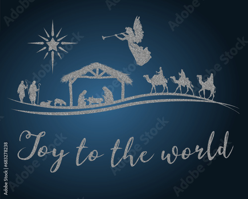  Historically accurate nativity scene with Joseph Mary Baby Jesus shepherd Wisemen Angel and the star silver metallic glitter