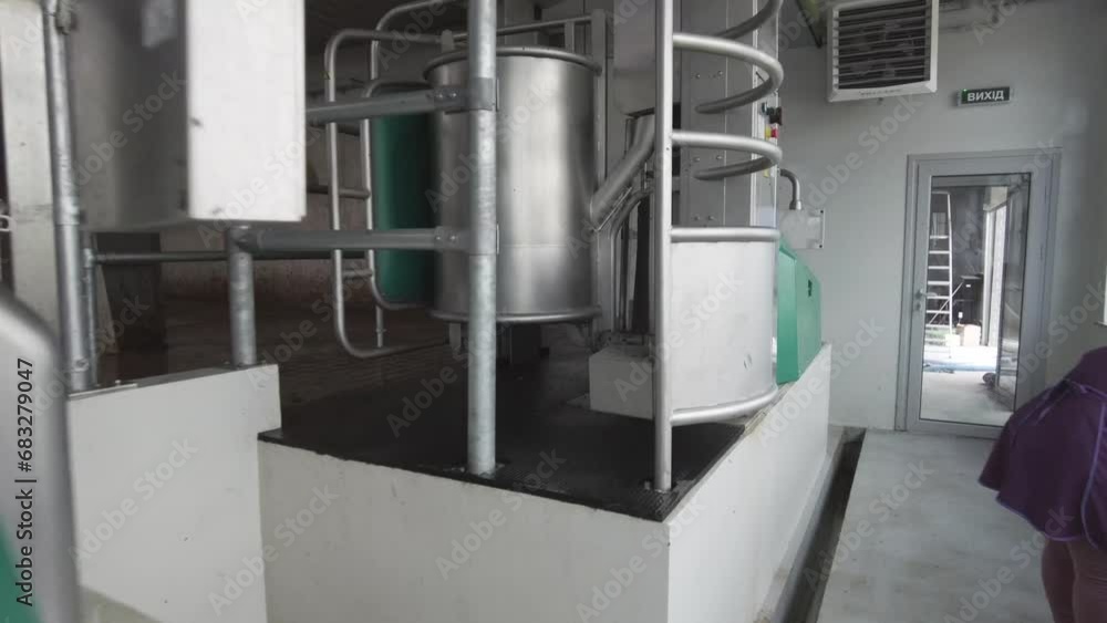 Cows on a dairy farm. Milking cows system. Automatic Dairy Robot Cows on a dairy farm. Milking cows system. Automatic Dairy Robot