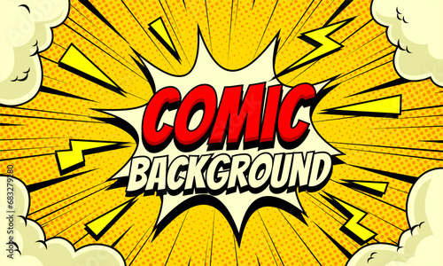 Comic background cartoon style. vector illustration