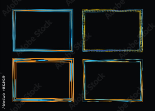 Vector coloring border design or coloring photo frame border