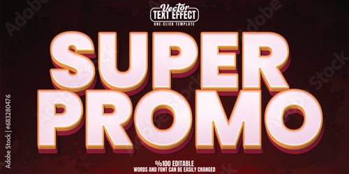 Super promo editable text effect, customizable discount and promotion 3D font style