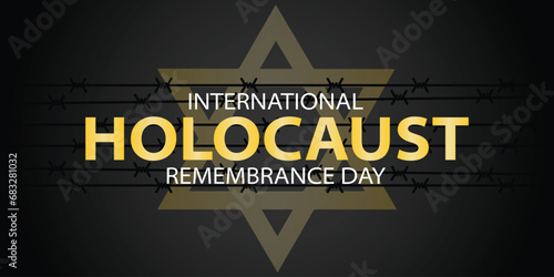 International Holocaust Remembrance Day vector. Star of David . January 27. Important day