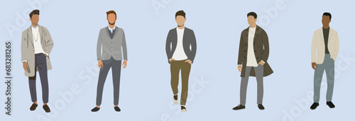 Bundle mit Modebewussten Männern - Gesichtslose Illustrationen