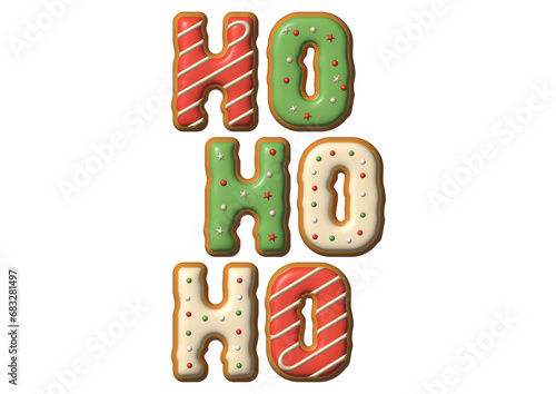 HoHoHo Christmas Cookie Lettering Design