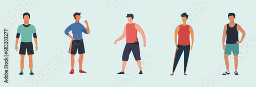 Bundle mit Sportlichen Männern - Gesichtslose Illustrationen