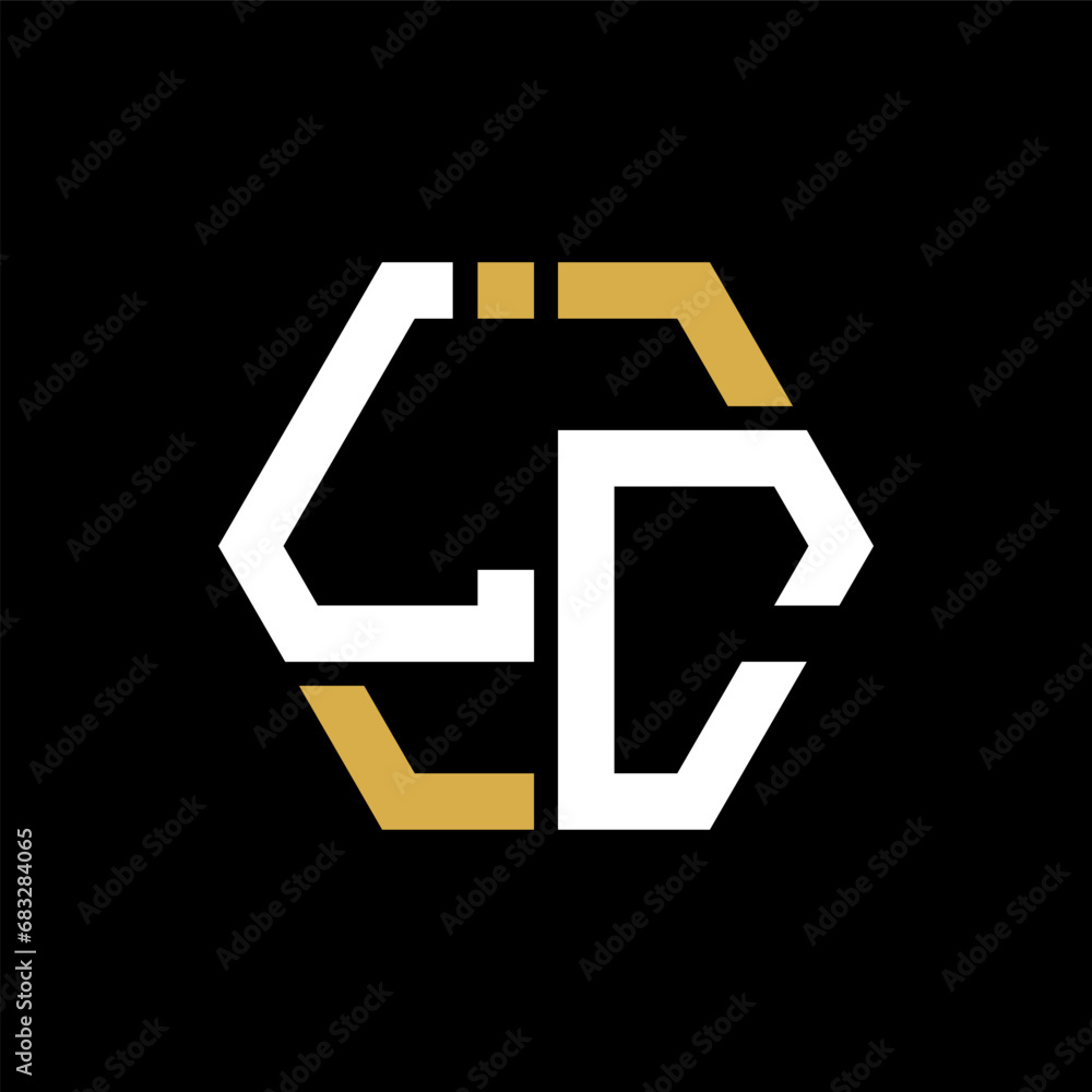 LC letter logo creative design.LC black monogram polygonal shape vector. LC unique design.
