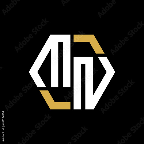 MN letter logo creative design.MN black monogram polygonal shape vector. MN unique design.
