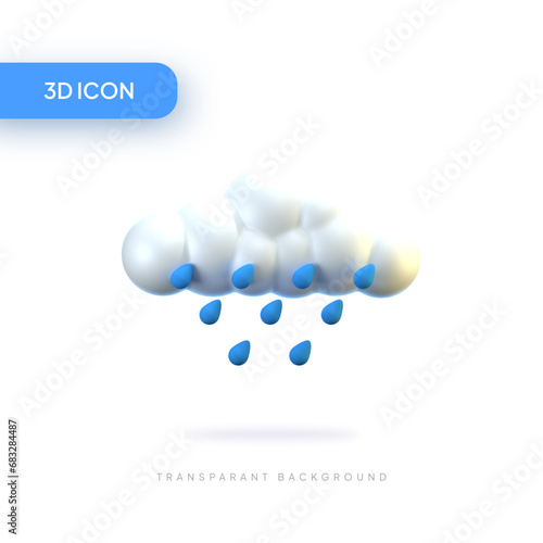 rainy 3D Illustration Icon Pack Element