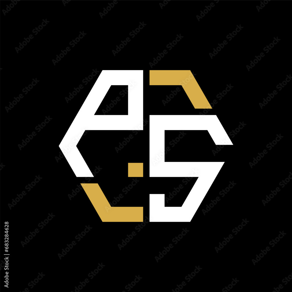 Obraz premium PS letter logo creative design.PS black monogram polygonal shape vector. PS unique design. 