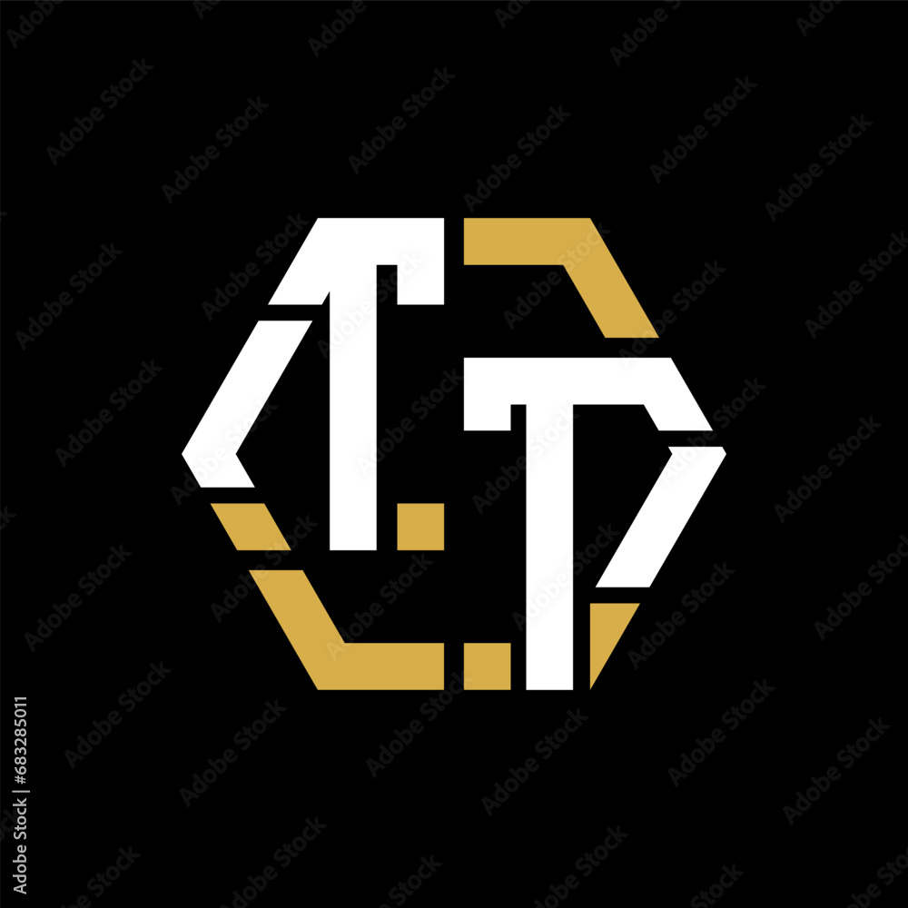 Obraz premium TT letter logo creative design.TT black monogram polygonal shape vector. TT unique design.