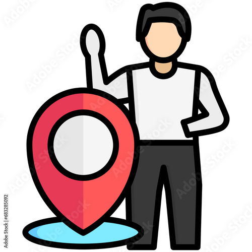 Map Pin lineal multi color icons set, related to transportation, ride sharing theme