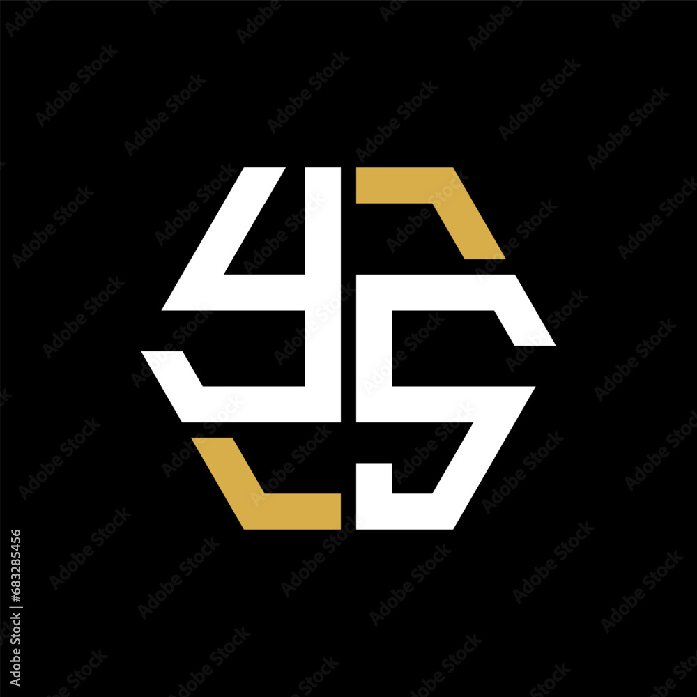 Obraz premium YS letter logo creative design.YS black monogram polygonal shape vector. YS unique design. 