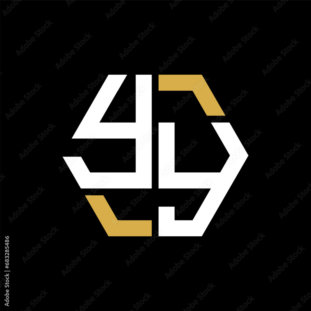 Obraz premium YY letter logo creative design.YY black monogram polygonal shape vector. YY unique design. 