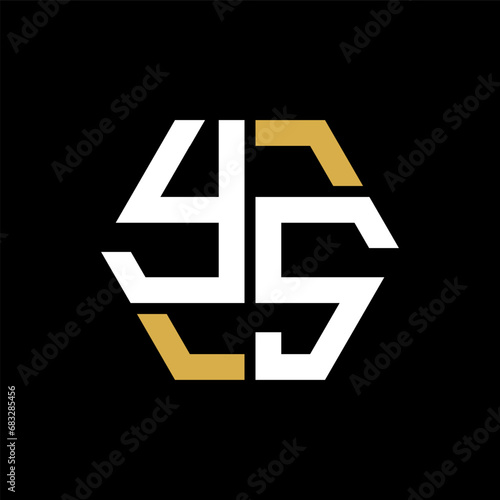 YS letter logo creative design.YS black monogram polygonal shape vector. YS unique design. 