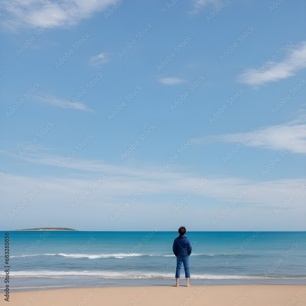 a person standing by the sea