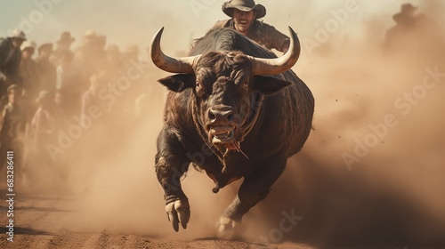 A cowboy's incredible display of courage as he tames a wild bull