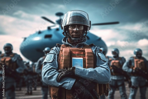 Peacekeepers of the United Nations. International Day of Peacekeepers. photo