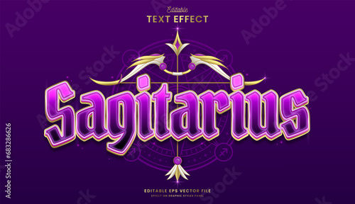 decorative editable golden sagitarius text effect vector design