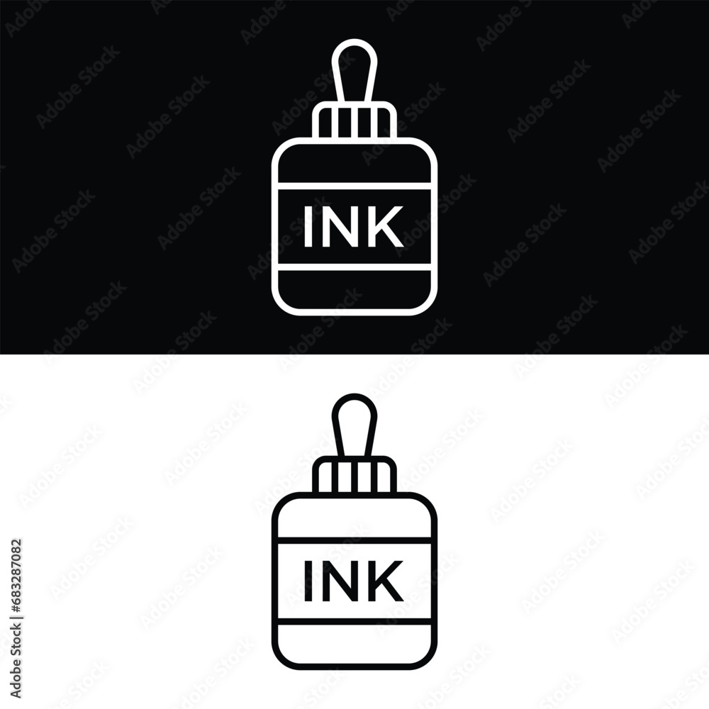 Obraz premium Ink Bottle Icon Vector Design Template