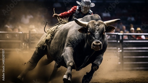 A cowboy's incredible display of courage as he tames a wild bull