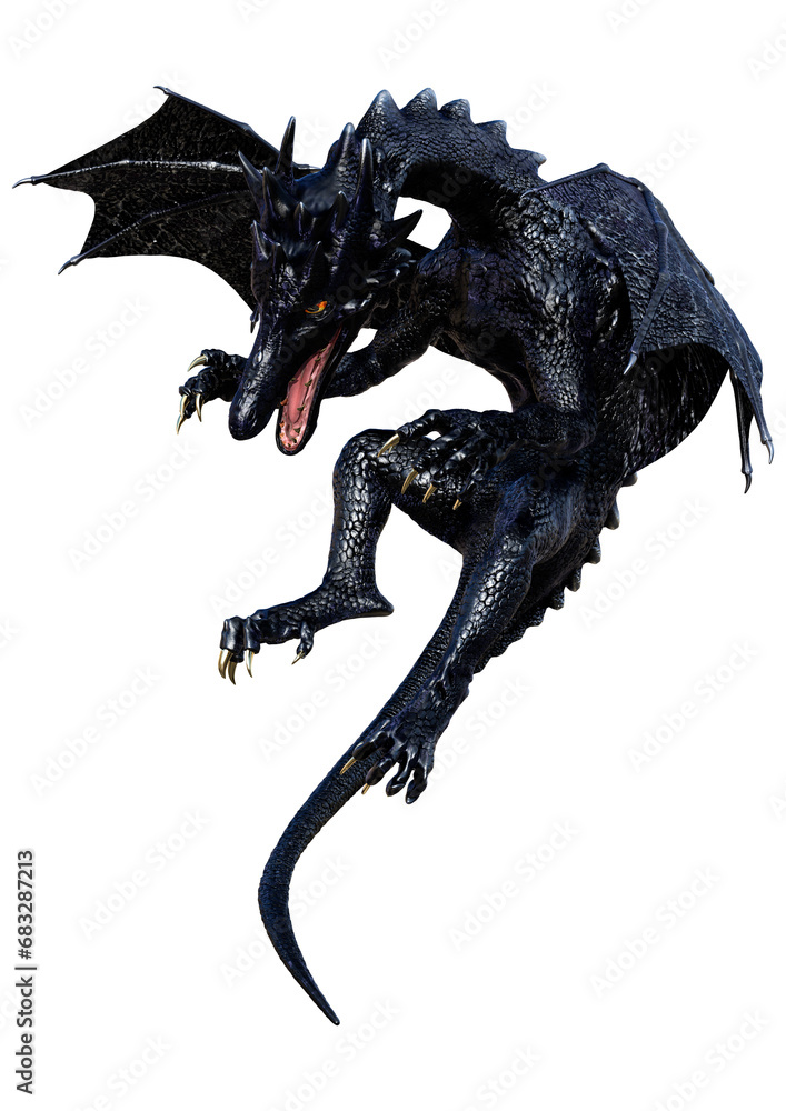 3D Rendering Fairy Tale Dragon on White 3D Rendering Fairy Tale Dragon on White