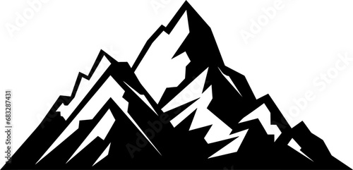 Mountain silhouette in black color. Vector template for logo design.