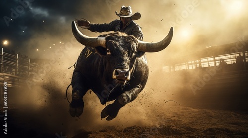 A cowboy's incredible display of courage as he tames a wild bull © amnabibi