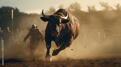 A cowboy's incredible display of courage as he tames a wild bull