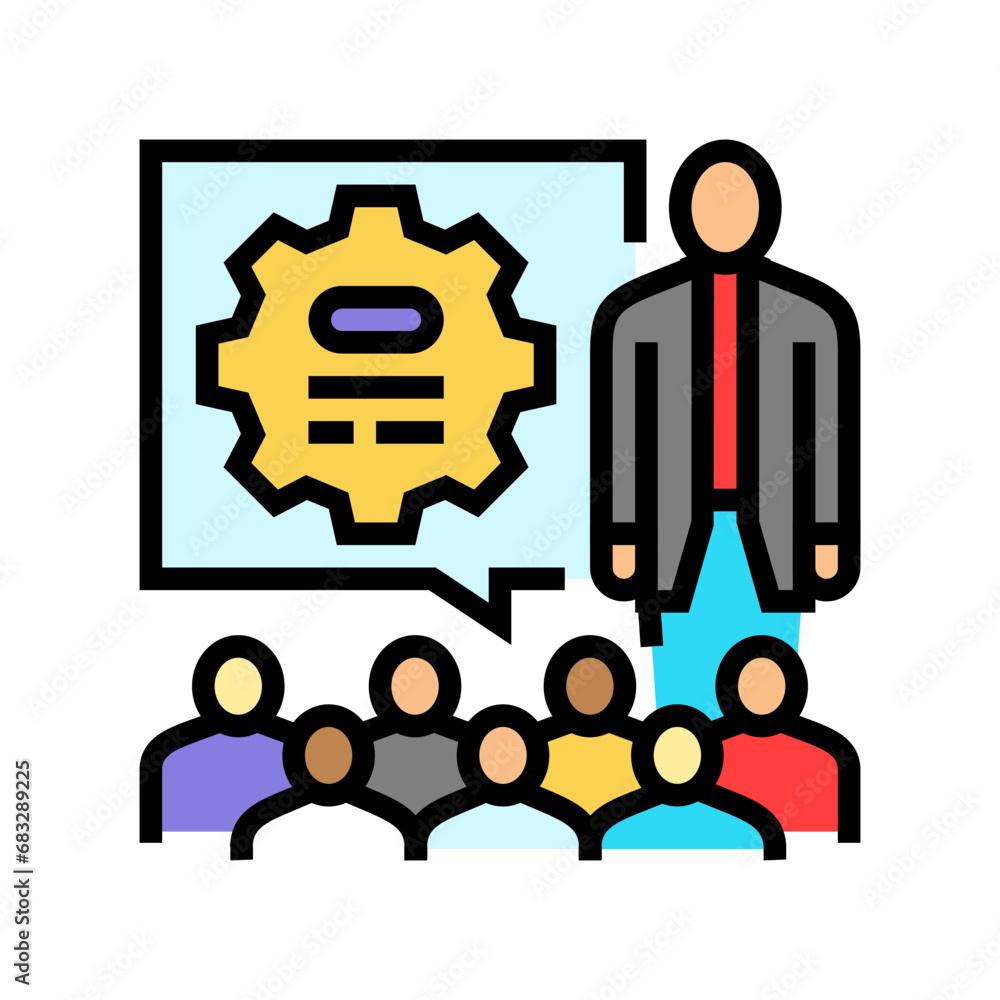 workshop facilitation college teacher color icon vector. workshop facilitation college teacher sign. isolated symbol illustration