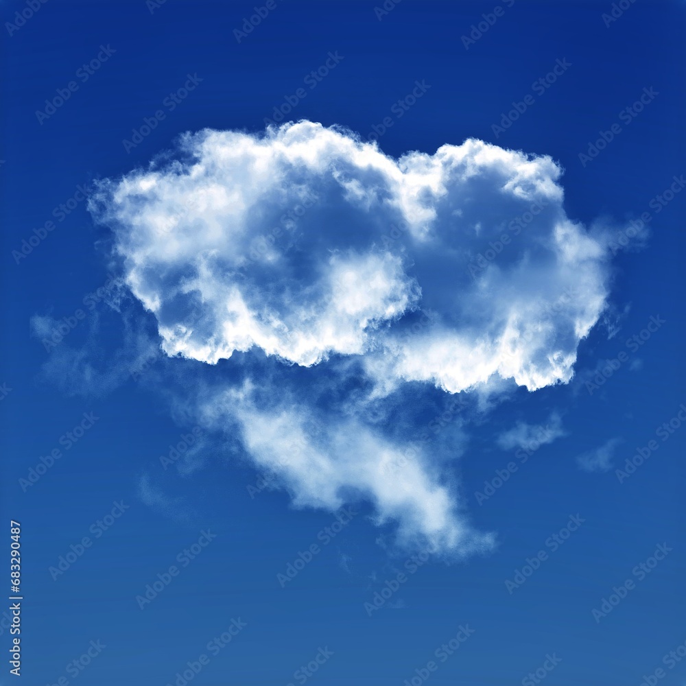Fototapeta premium White cloud isolated over blue sky background, 3D illustration